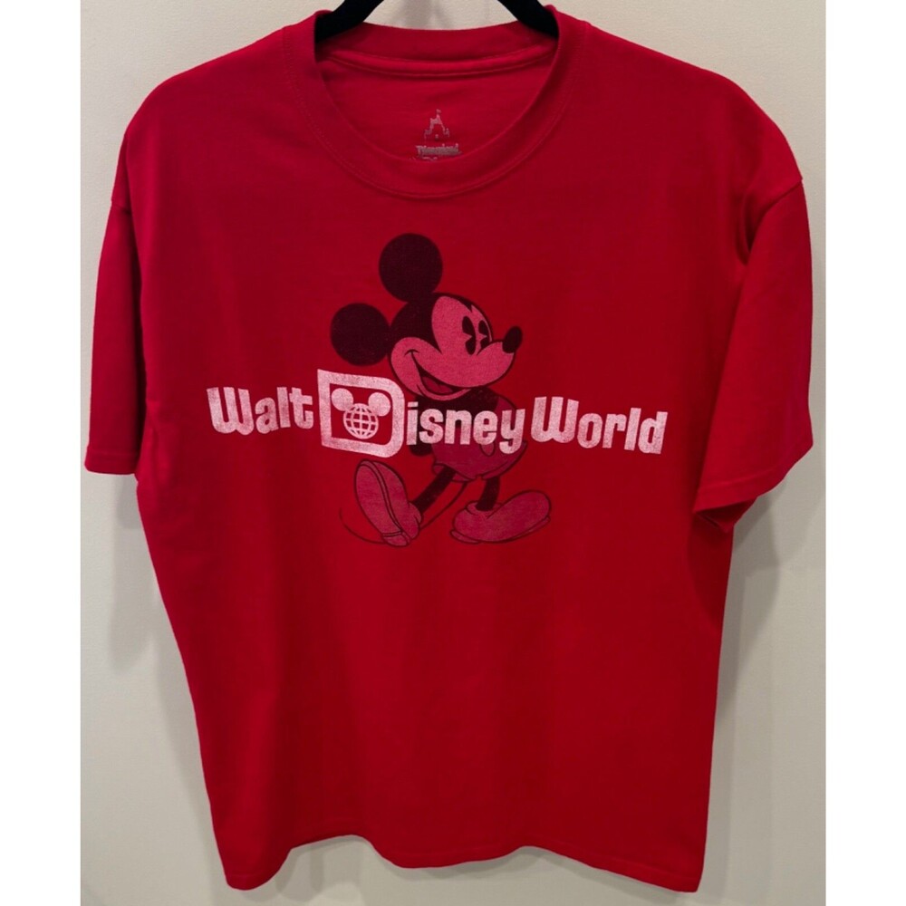 Walt Disney World Mickey Mouse T-Shirt - Men's Size Large - Red